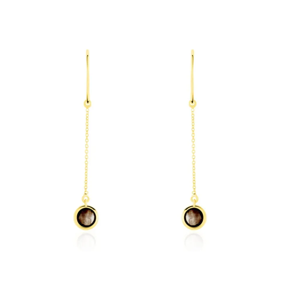 Boucles D'oreilles Pendantes Arenale Or Jaune Quartz