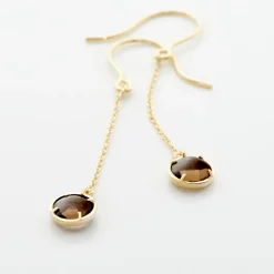Boucles D'oreilles Pendantes Arenale Or Jaune Quartz