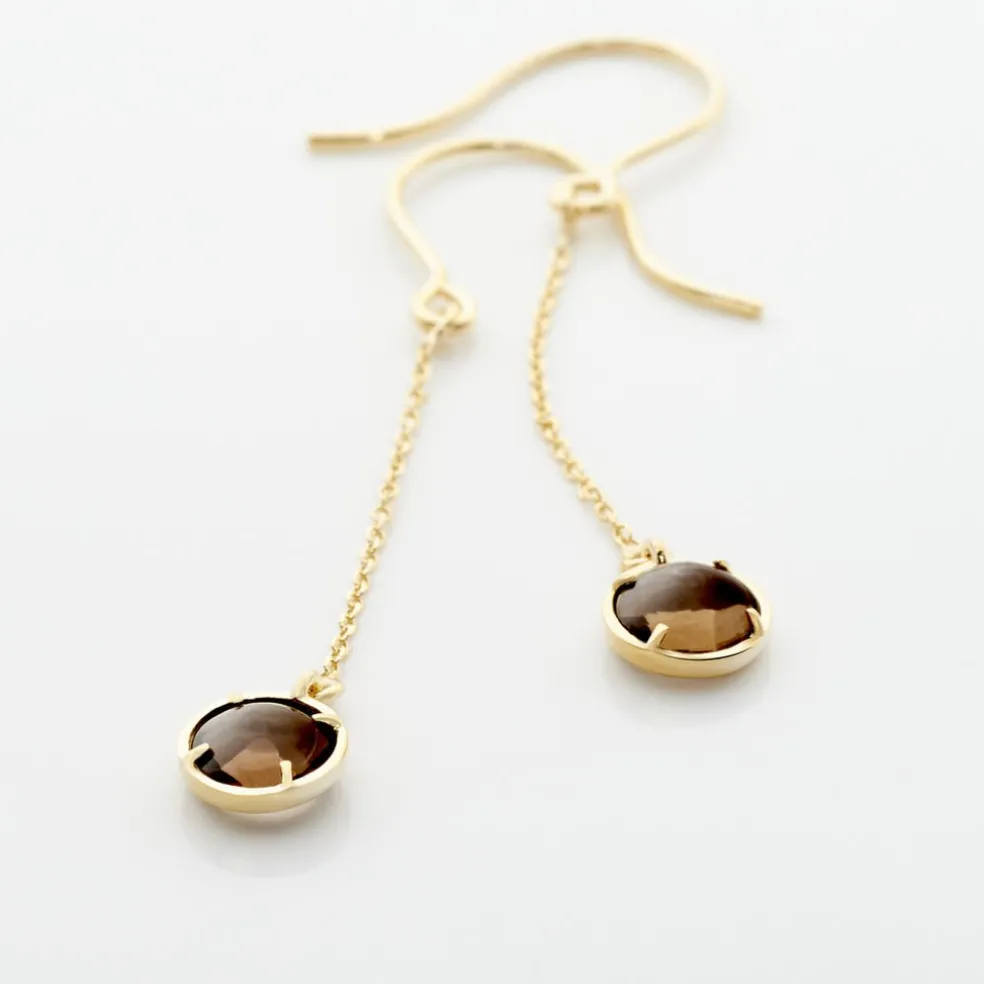 Boucles D'oreilles Pendantes Arenale Or Jaune Quartz