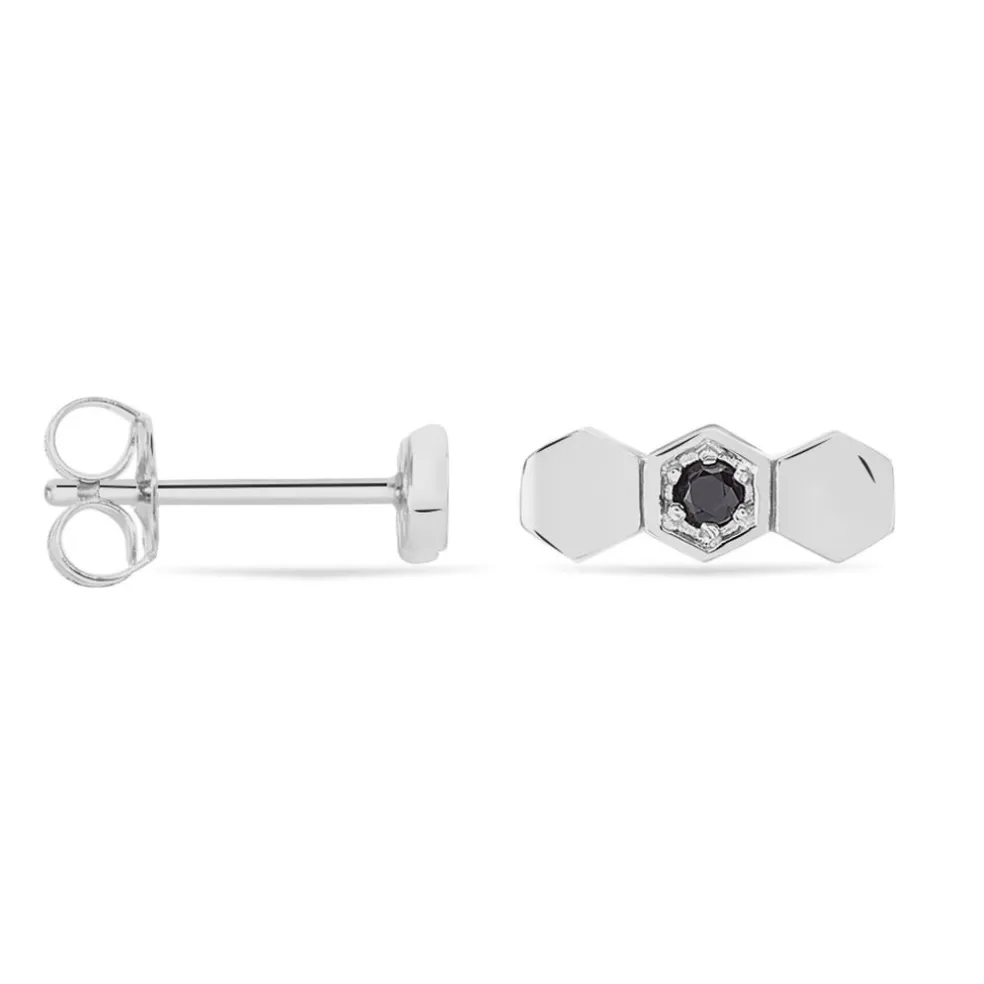 Boucles D'oreilles Pendantes Ondina Argent Blanc Oxyde De Zirconium