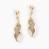 Boucles D'oreilles Pendantes Ishaae Plaqué Or Jaune Oxyde De Zirconium