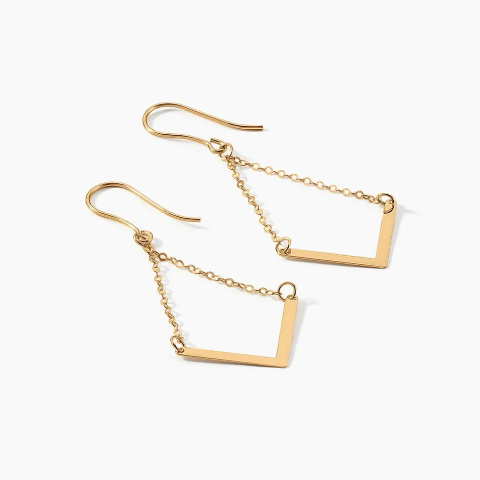 Boucles D'oreilles Pendantes Ella Or Jaune