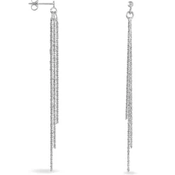 Boucles D'oreilles Pendantes Yalle Argent Blanc