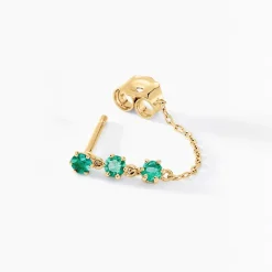 Boucles D'oreilles Pendantes Esmerald Rendez-vous Or Jaune Emeraude