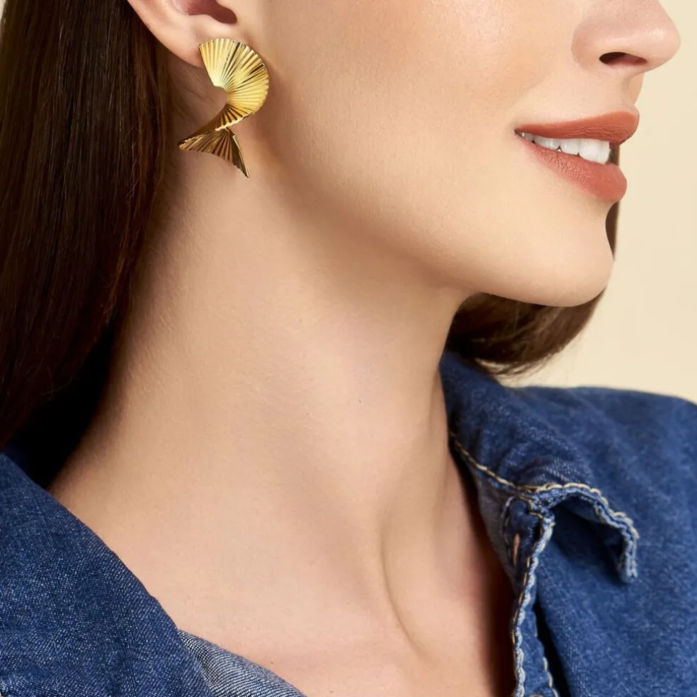 Boucles D'oreilles Pendantes Scarlett Acier Jaune