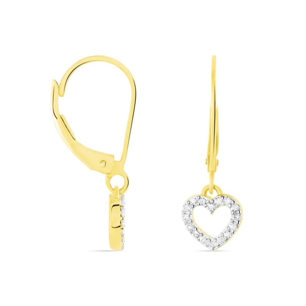 Boucles D'oreilles Pendantes Ursa Or Jaune Diamant