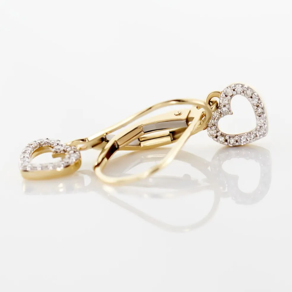 Boucles D'oreilles Pendantes Ursa Or Jaune Diamant