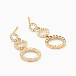 Boucles D'oreilles Pendantes Camron Or Jaune Oxyde De Zirconium