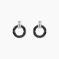 Boucles D'oreilles Pendantes Bertillianne Argent  Céramique Et Oxyde