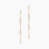 Boucles D'oreilles Pendantes Nanuk Or Jaune Oxyde Et Perle De Culture