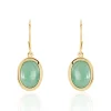 Boucles D'oreilles Pendantes Veina Plaqué Or Jaune Aventurine
