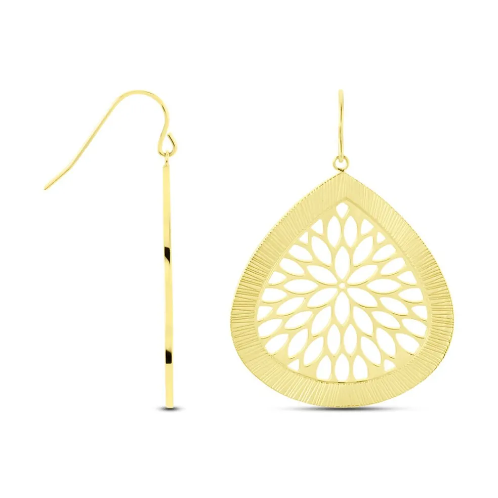 Boucles D'oreilles Pendantes Acier Doré Iwona