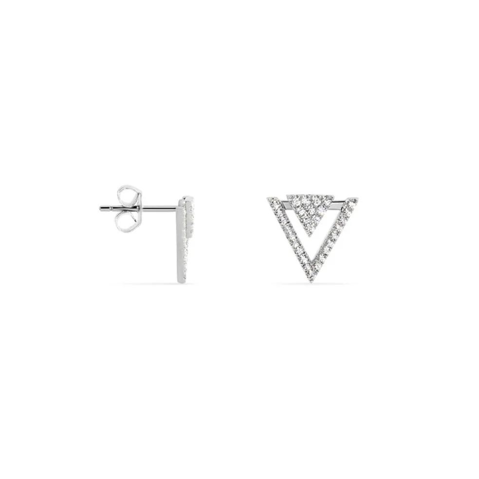 Boucles D'oreilles Pendantes Domnika Argent Blanc Oxyde De Zirconium