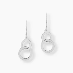 Boucles D'oreilles Pendantes Argent Blanc
