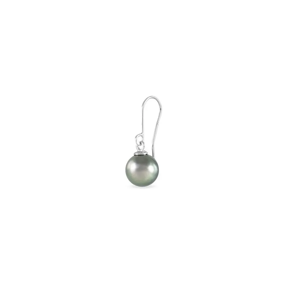 Boucles D'oreilles Pendantes Elitivae Or Blanc Perle De Tahiti