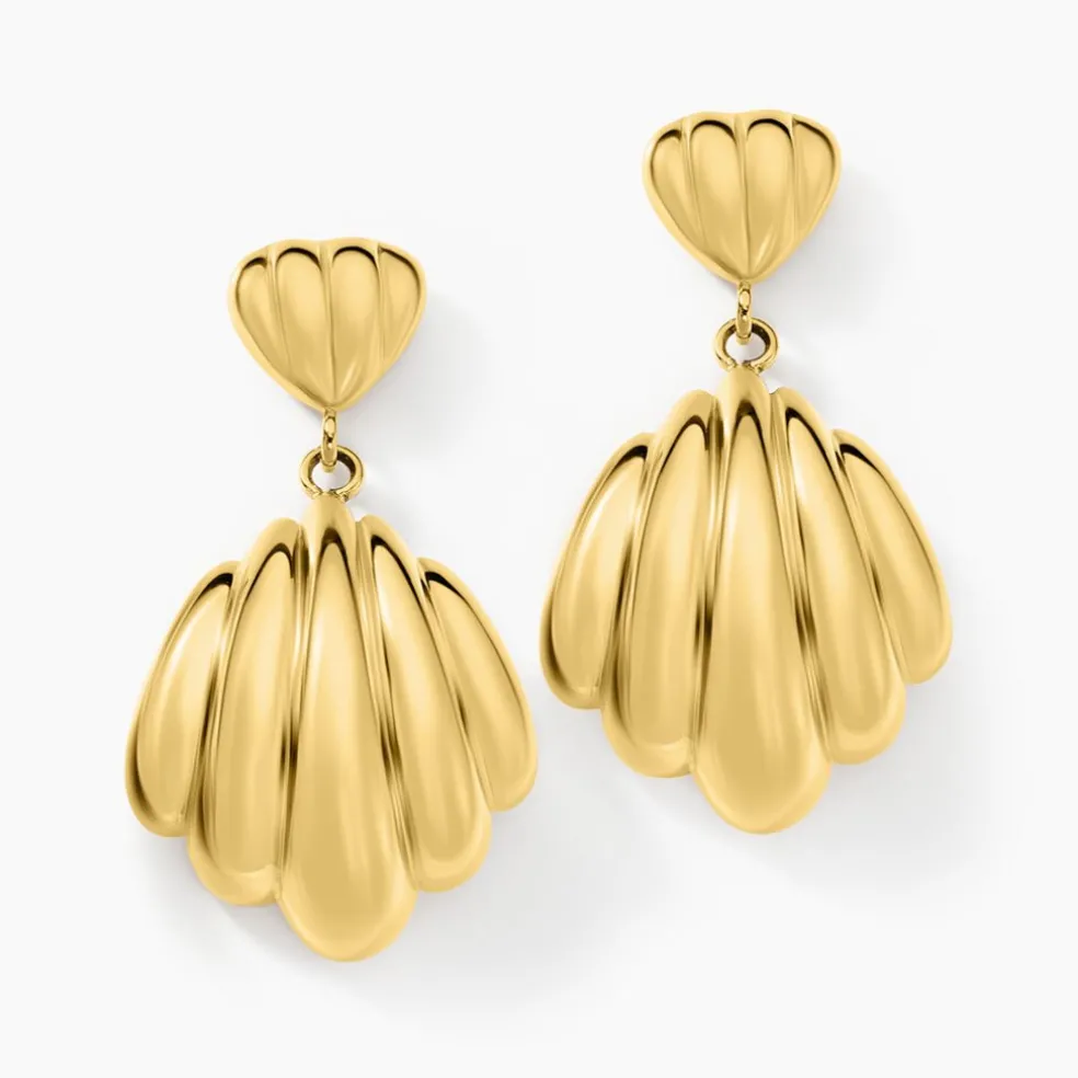 Boucles D'oreilles Pendantes Dila Acier Jaune