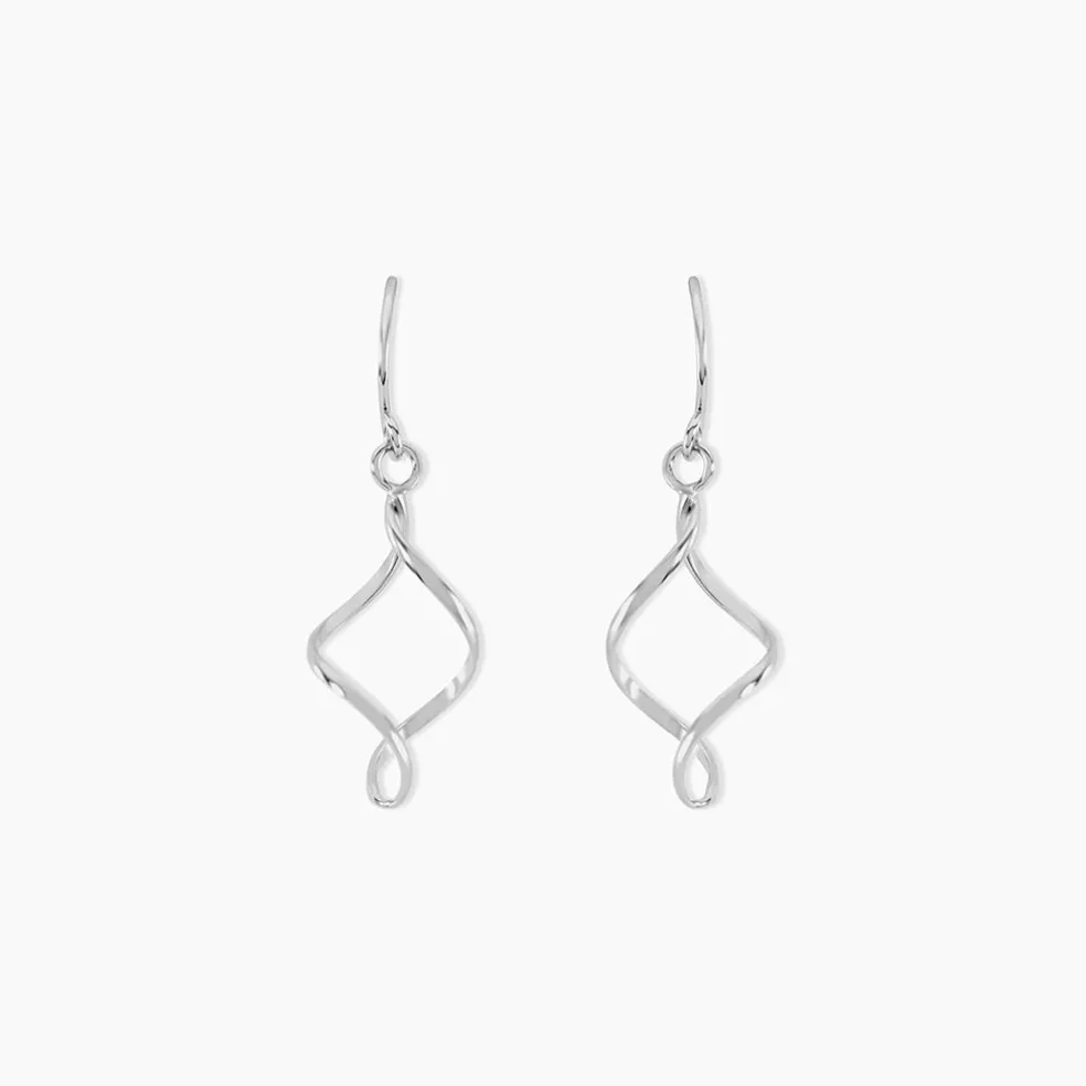 Boucles D'oreilles Pendantes Louison Argent Blanc