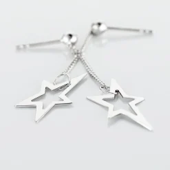 Boucles D'oreilles Pendantes Eloisa Argent Blanc
