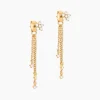 Boucles D'Oreilles Pendantes Solenne Plaqué Or Jaune Oxyde De Zirconium