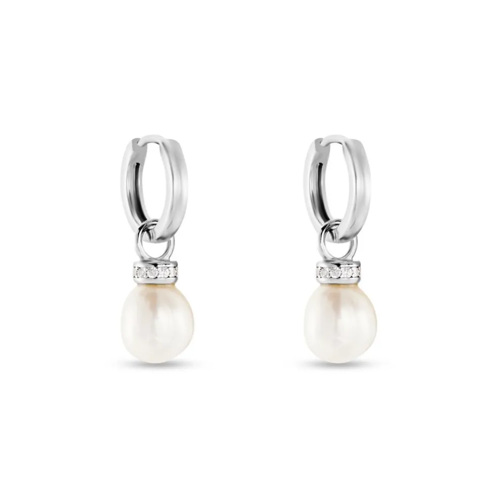 Boucles D'oreilles Pendantes Argent Blanc Iribert Perles De Culture