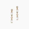 Boucles D'Oreilles Pendantes Estela Plaque Or Jaune Oxyde De Zirconium