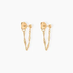 Boucles D'oreilles Pendantes Duha Plaqué Or Jaune