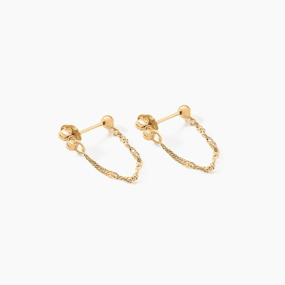 Boucles D'oreilles Pendantes Duha Plaqué Or Jaune