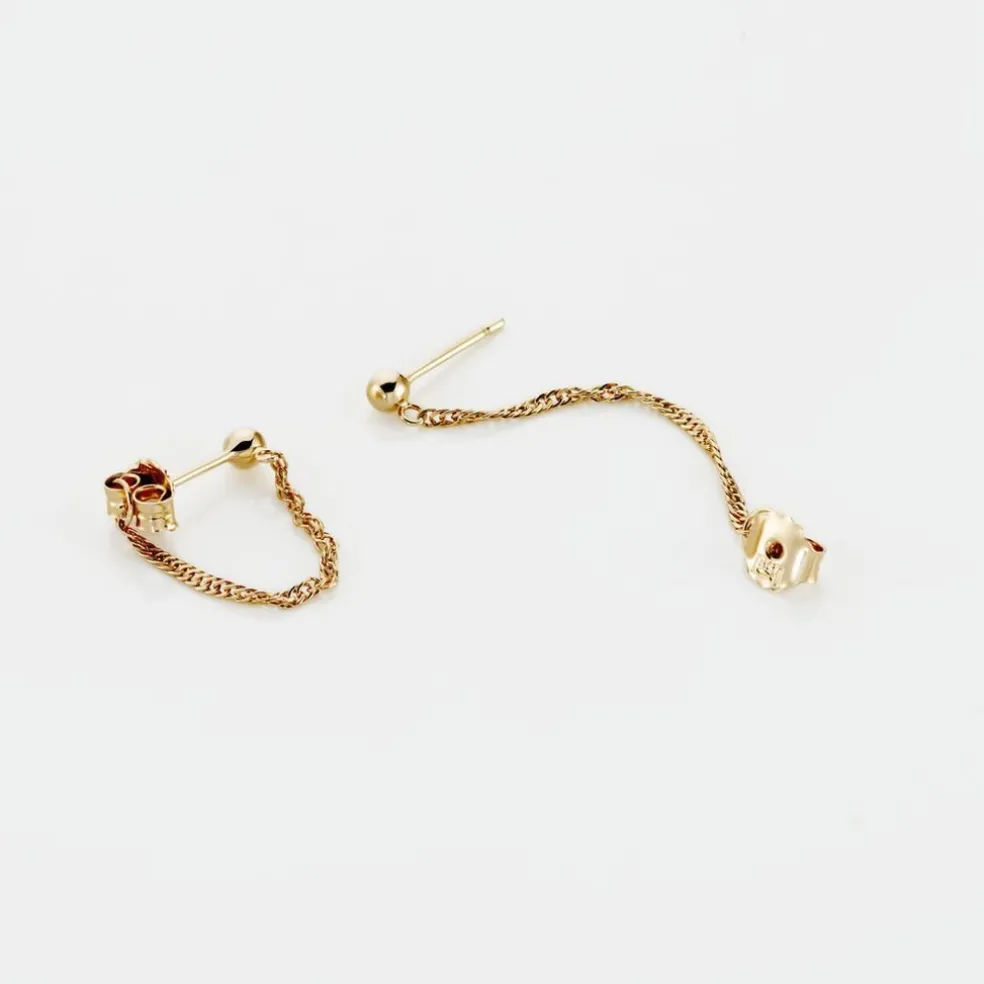 Boucles D'oreilles Pendantes Duha Plaqué Or Jaune