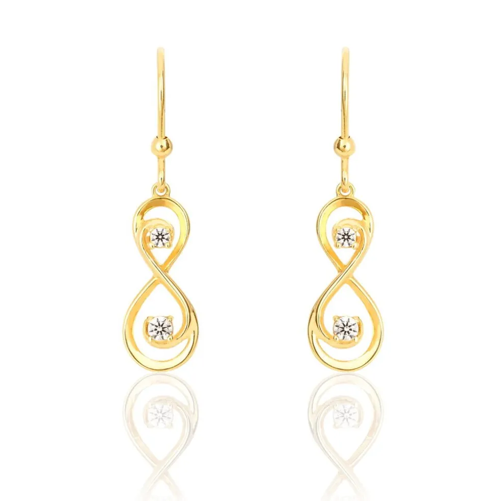 Boucles D'oreilles Pendantes Ademar Or Jaune Oxyde De Zirconium