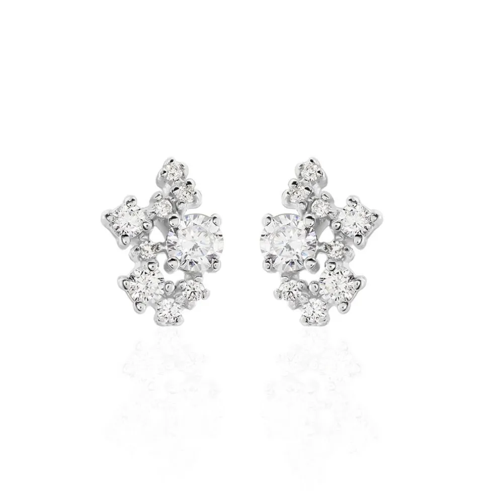 Boucles D'oreilles Pendantes Amissa Argent Blanc Oxyde De Zirconium