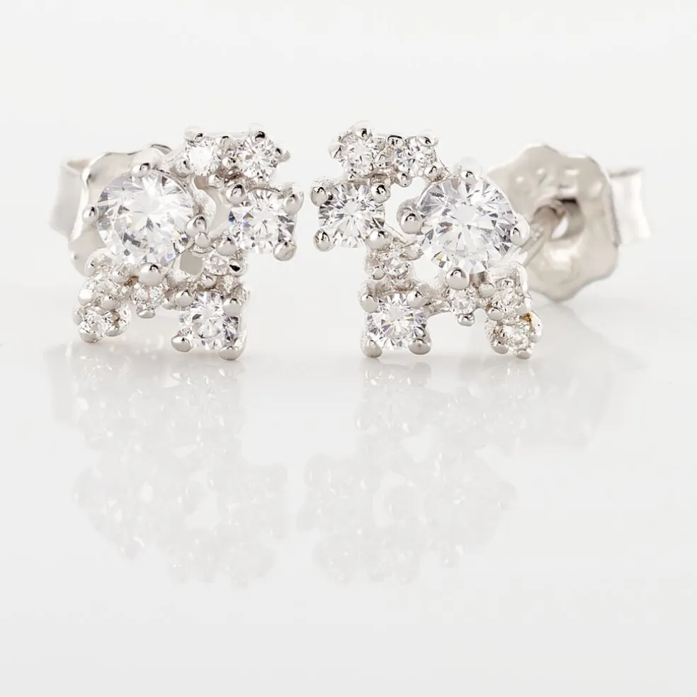 Boucles D'oreilles Pendantes Amissa Argent Blanc Oxyde De Zirconium