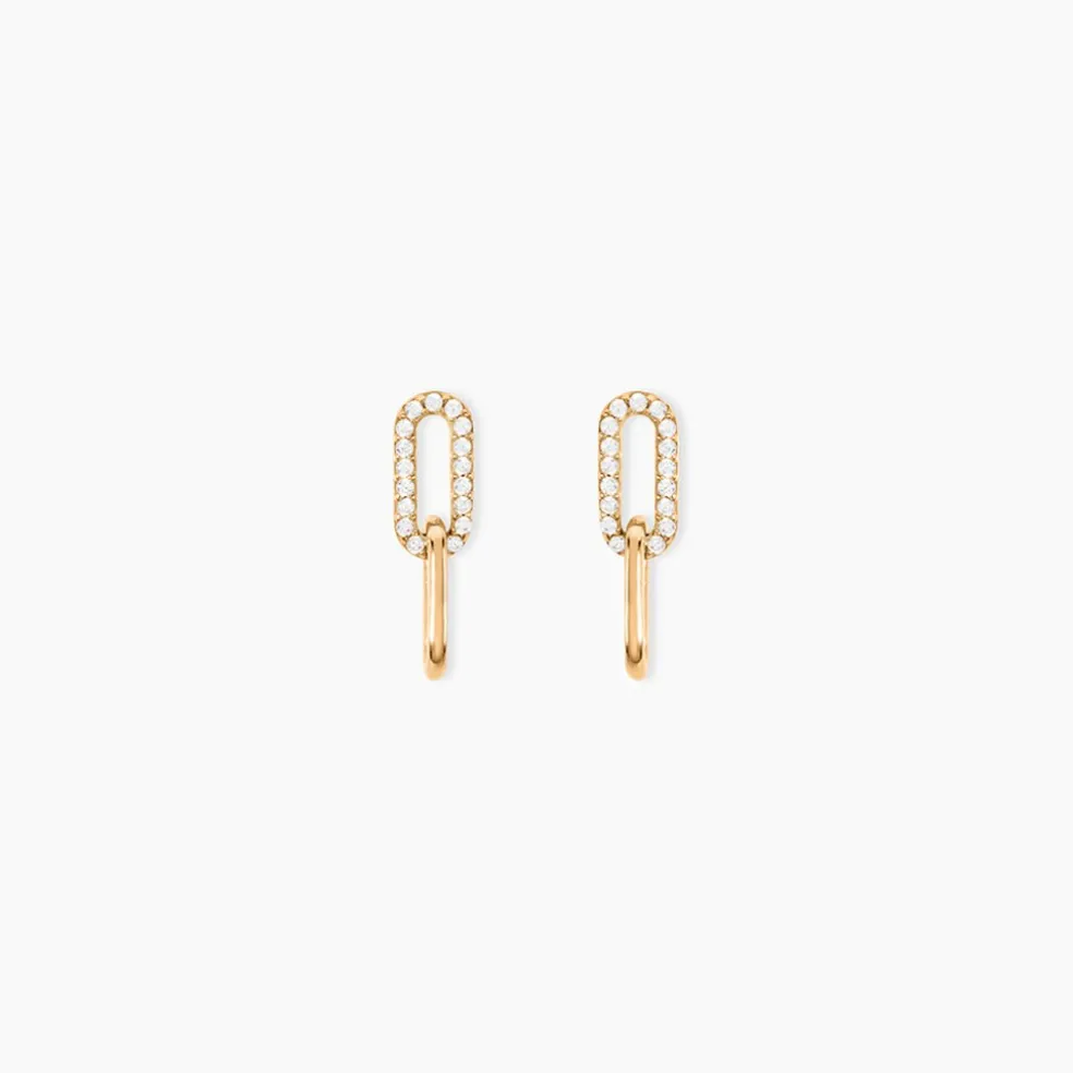 Boucles D'Oreilles Pendantes Lueur Plaqué Or Jaune Oxyde De Zirconium
