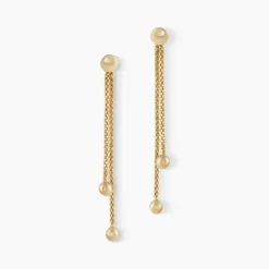 Boucles D'oreilles Pendantes Assiba Or Jaune