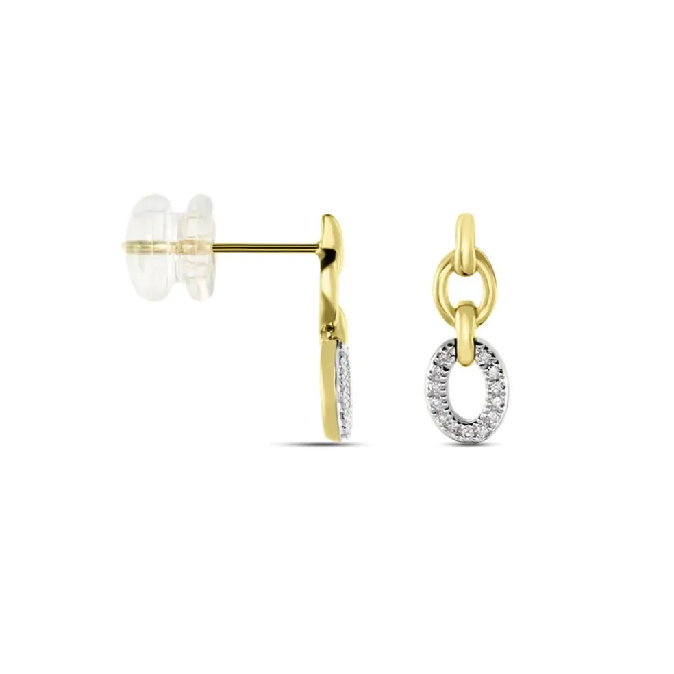 Boucles D'oreilles Pendantes Margane Or Jaune Diamant