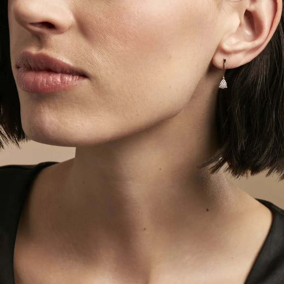Boucles D'oreilles Pendantes Pear C Or Jaune Diamant