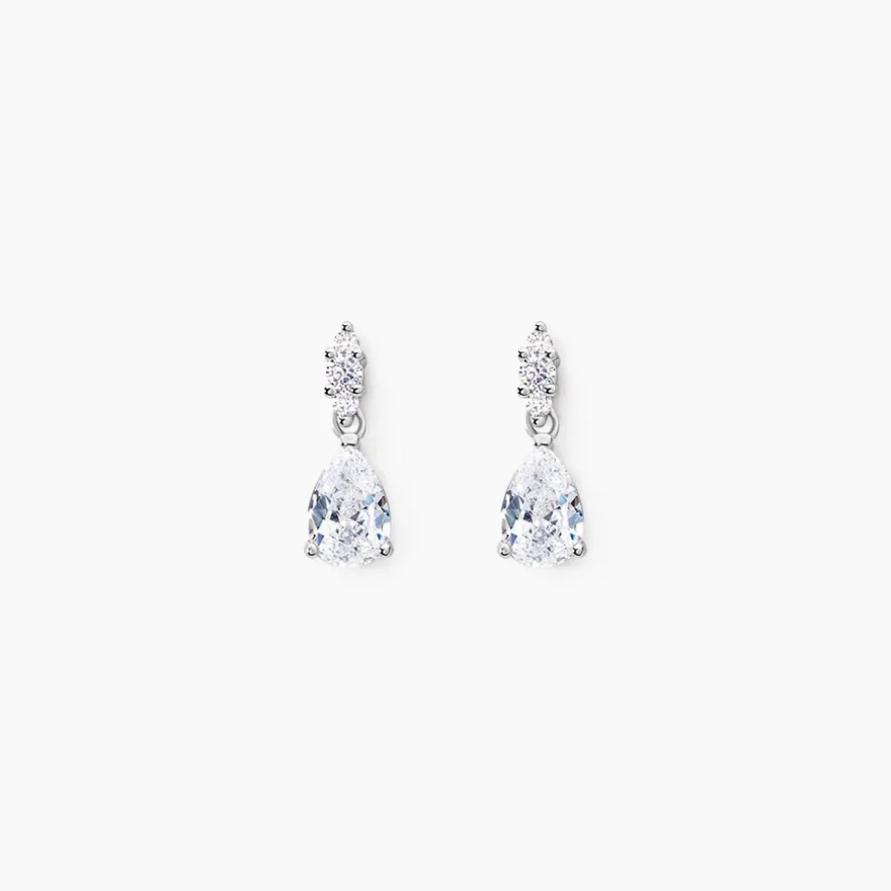 Boucles D'oreilles Pendantes Marie-helena Argent Oxyde De Zirconium