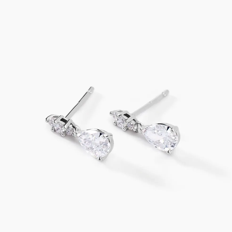 Boucles D'oreilles Pendantes Marie-helena Argent Oxyde De Zirconium