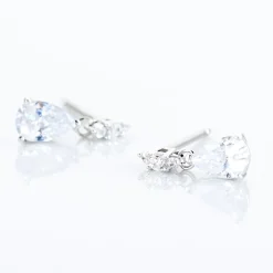 Boucles D'oreilles Pendantes Marie-helena Argent Oxyde De Zirconium