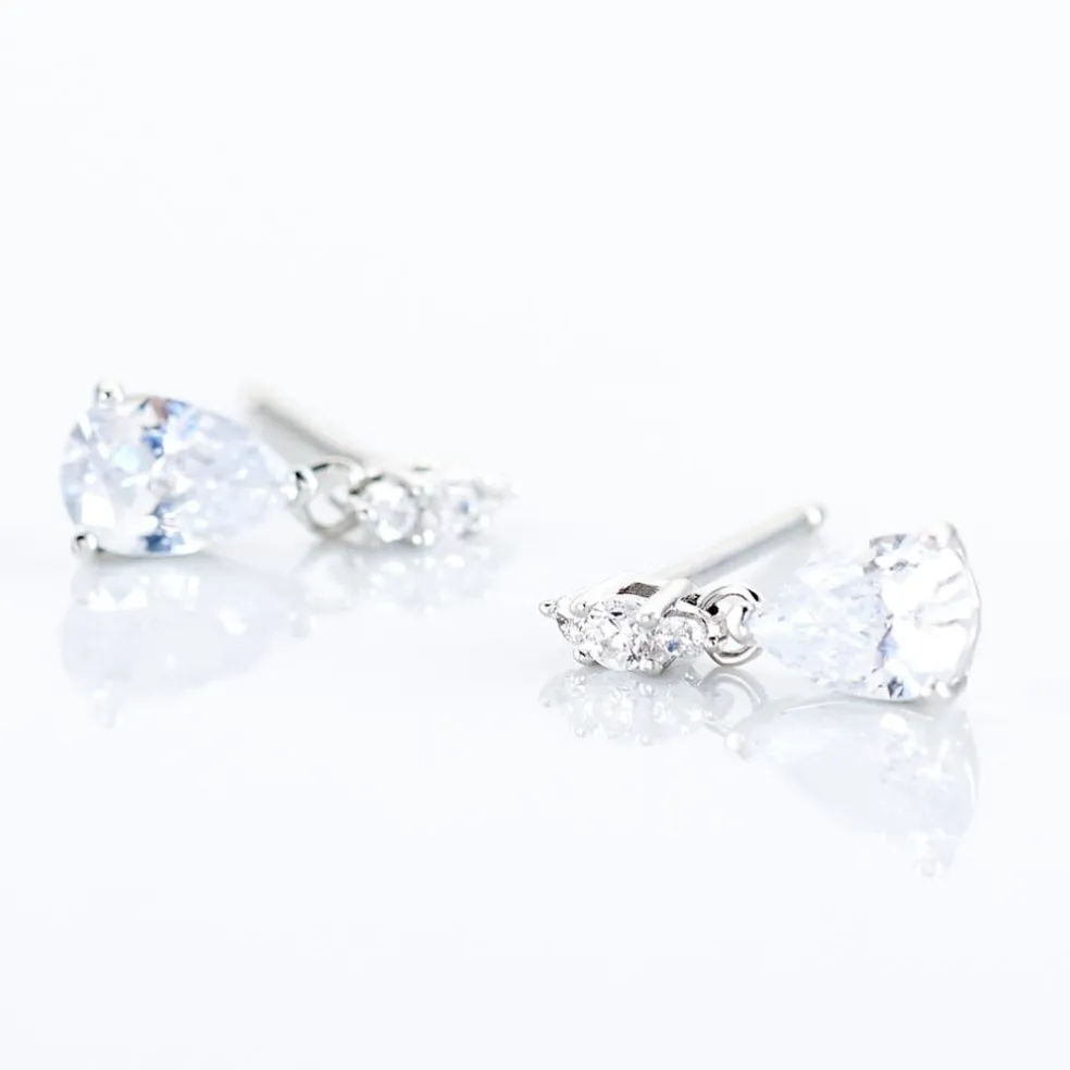 Boucles D'oreilles Pendantes Marie-helena Argent Oxyde De Zirconium