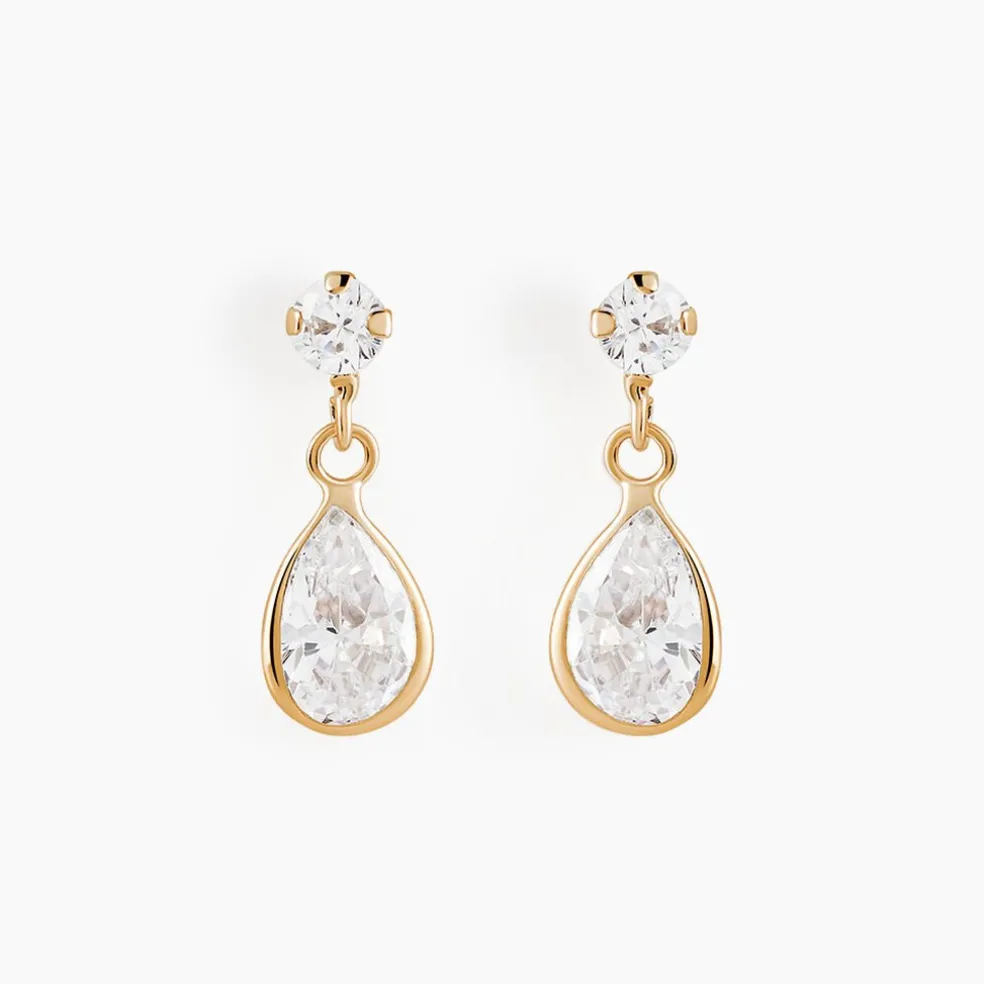 Boucles D'oreilles Pendantes Lika Or Jaune Oxyde De Zirconium