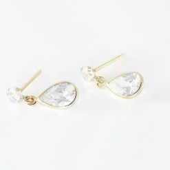 Boucles D'oreilles Pendantes Lika Or Jaune Oxyde De Zirconium