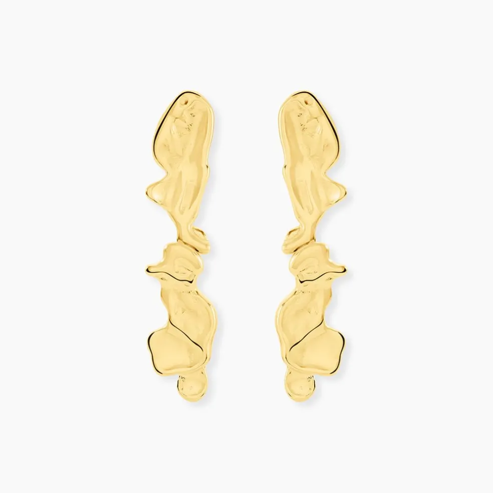 Boucles D'Oreilles Pendantes Goldess Acier Jaune