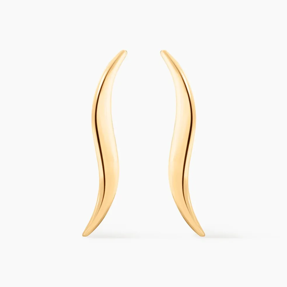 Boucles D'oreilles Pendantes Merone Vagues Or Jaune