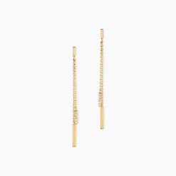 Boucles D'Oreilles Pendantes Ainhoaa Or Jaune Diamant
