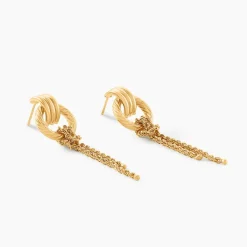 Boucles D'Oreilles Pendantes Cordelia Or Jaune