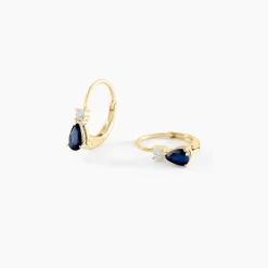 Boucles D'oreilles Pendantes Blossom Saphir