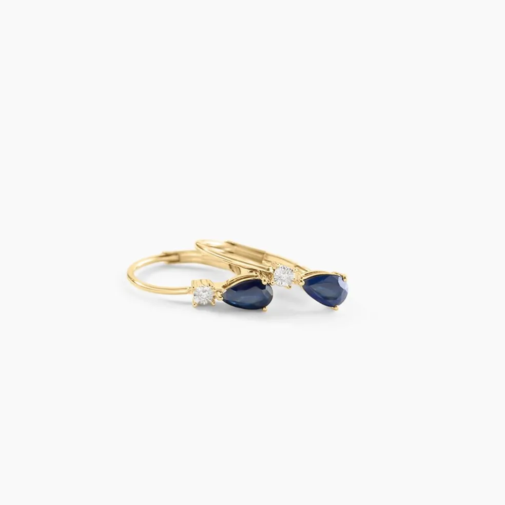 Boucles D'oreilles Pendantes Blossom Saphir