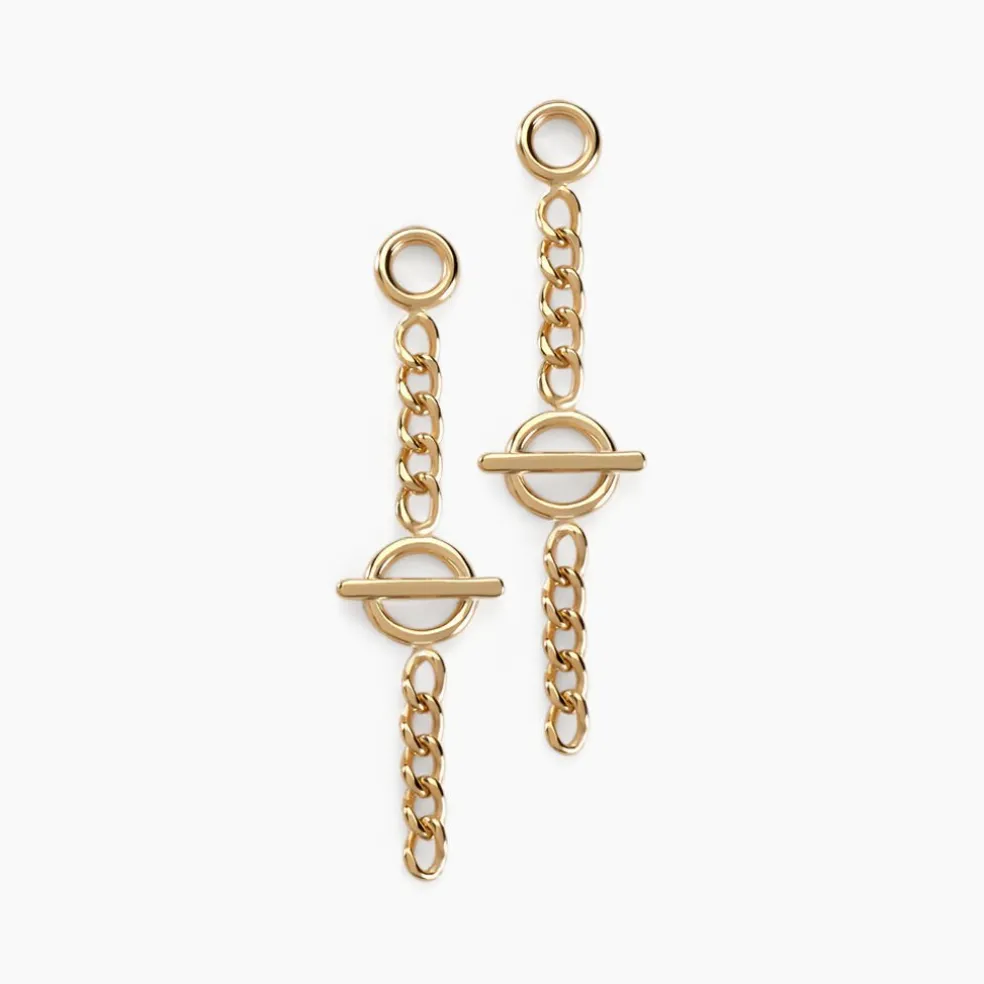 Boucles D'oreilles Pendantes Chain Or Jaune