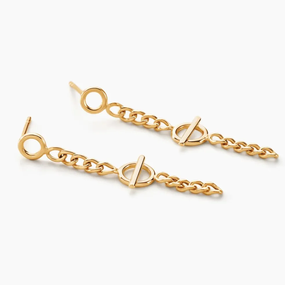 Boucles D'oreilles Pendantes Chain Or Jaune