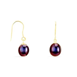 Boucles D'oreilles Pendantes Severiane Or Jaune Perle De Culture